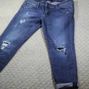 Just USA Size 5 Distressed Blue Jeans